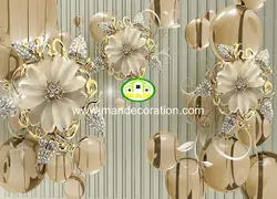 پوستردیواری گل طلایی سه بعدی کد 13083