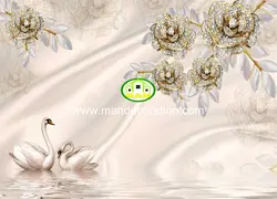 پوستردیواری گل طلایی سه بعدی کد 13115