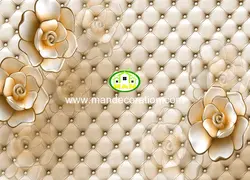 پوستردیواری گل طلایی لمسه سه بعدی کد 13103