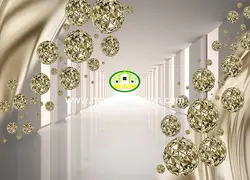 پوستردیواری توپ طلایی سه بعدی کد 13116