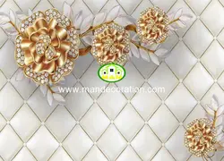 پوستردیواری گل طلایی سه بعدی کد 13141