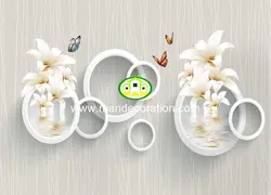 پوستردیواری گل صورتی سه بعدی کد 13140