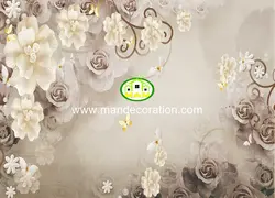 پوستردیواری گل نسکافه ای سه بعدی کد 13423