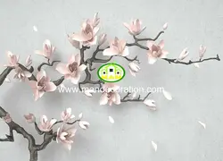 پوستردیواری گل صورتی سه بعدی کد 13428