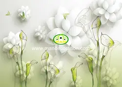 پوستردیواری گل سبز سه بعدی کد 13395