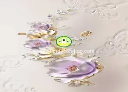 پوستردیواری گل بنفش سه بعدی کد 13441