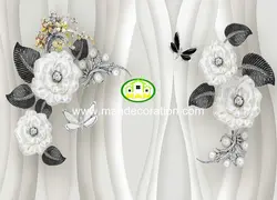 پوستردیواری گل مشکی سه بعدی کد 13450