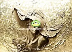 پوستردیواری گچبری طلایی چهره کد 13425