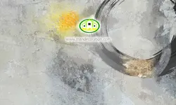 پوستردیواری پتینه محو طوسی طلایی کد 5208