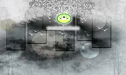 پوستردیواری آبرنگی ماه طوسی رنگ کد 5119