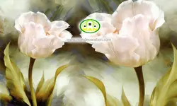 پوستردیواری آبرنگی گلهای صورتی لاله کد 5129