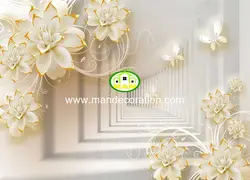 پوستردیواری گل طلایی سه بعدی کد13007