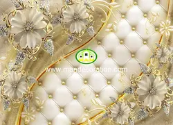 پوستردیواری گل طلایی لمسه سه بعدی کد13004