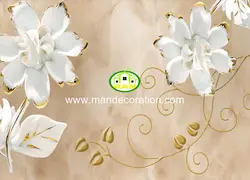 پوستردیواری گل طلایی سه بعدی کد13012