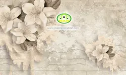 پوستردیواری پتینه و گچبری محو نسکافه ای کد 5187