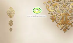 پوستردیواری داماسک طلایی کد 5173