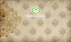 پوستردیواری داماسک طلایی کد 5178