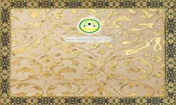 پوستردیواری داماسک طلایی زمینه پتینه کد 5177