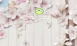 پوستردیواری سه بعدی ومحو گل صورتی کد 5189