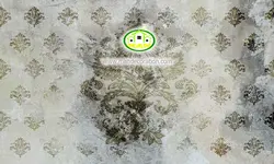 پوستردیواری پتینه محو داماسک طوسی نسکافه ای کد 5194