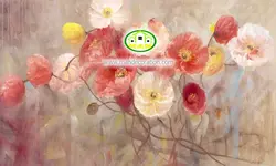 پوستردیواری آبرنگی گل قرمز 5143