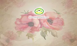 پوستردیواری گل آبرنگی صورتی زمینه پتینه کد 12350