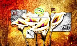 پوستردیواری تابلو رنگ روغن گل کد 12354