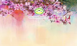 پوستردیواری گل آبرنگی صورتی کد 12626