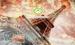 پوستردیواری آبرنگی ایفل کد 5323