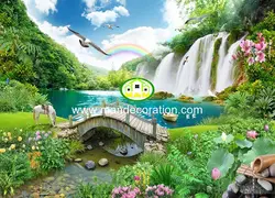 پوستردیواری آبشار و پل سبز کد 13002