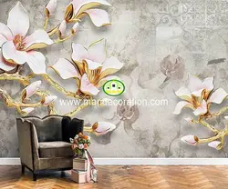 پوستردیواری گل سه بعدی لوکس کد vip025