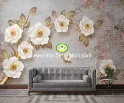 پوستردیواری گل پتینه سه بعدی لوکس کد vip049