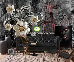 پوستردیواری گل پتینه سه بعدی لوکس کد vip065