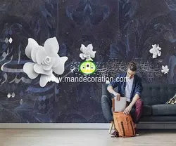 پوستردیواری گل پتینه سه بعدی لوکس کد vip067