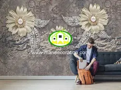 پوستردیواری گل سه بعدی پتینه لوکس کد vip125