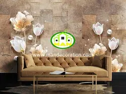 پوستردیواری گل سه بعدی پتینه لوکس کد vip138