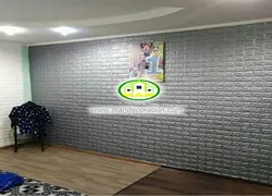 دیوار پوش فومی طرح آجری طوسی 8 میل وارداتی