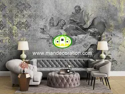 پوستردیواری گل پتینه ای لوکس کد vip402