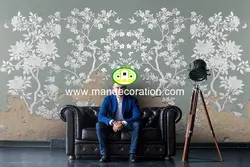 پوستردیواری گل طوسی لوکس کد vip295