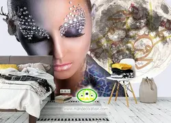 پوستردیواری سه بعدی چهره لوکس کد vip667