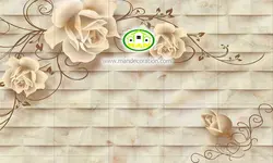 پوستردیواری گل طلایی سه بعدی کد v12238