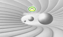 پوستردیواری توپ سه بعدی طوسی رنگ کد 12284