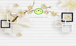 پوستردیواری گل طلایی سه بعدی کد 12119