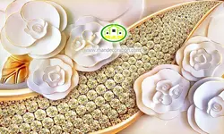 پوستردیواری گل طلایی سه بعدی کد v12189