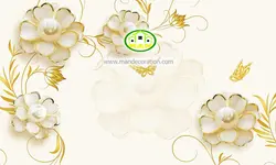 پوستردیواری گل طلایی سه بعدی کد 12028