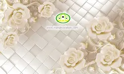 پوستردیواری گل طلایی سه بعدی کد 12058