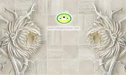 پوستردیواری گچبری گل  v12231