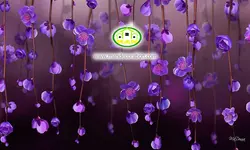پوستر دیواری گلهای بنفش شب تاب کد 5279