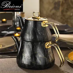 کتری و قوری گرانیتی طرح سنگ ماربل مشکی BRIONI