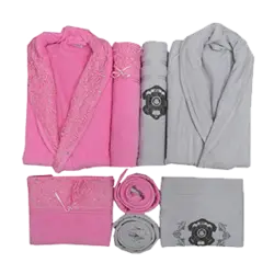 ست سرویس حوله عروس و داماد بین نور 6 تکه